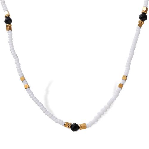 Stainless Steel Jewelry Necklace 304 Stainless Steel with Porcelain plated fashion jewelry & for woman Sold By PC