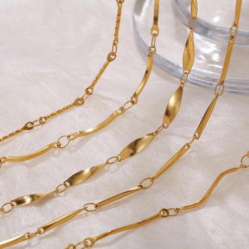 Nerezová ocel šperky náhrdelník, 304 Stainless Steel, 18K pozlacené, módní šperky & unisex & různé styly pro výběr, Prodáno By PC
