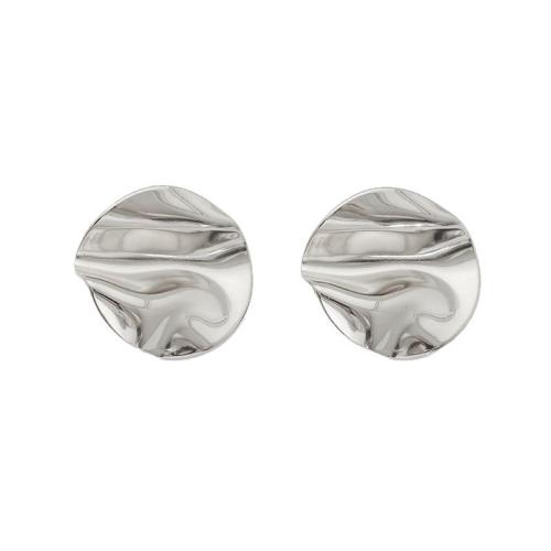 Stainless Steel Stud Earrings 304 Stainless Steel Round plated fashion jewelry & for woman Sold By Pair