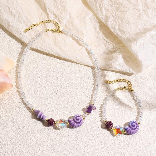 Crystal Sieraden Sets, Kristal, met steen & Porselein, mode sieraden & verschillende stijlen voor de keuze & voor vrouw, meer kleuren voor de keuze, Verkocht door PC