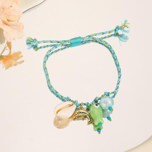Fashion Bracelet & Bangle Jewelry Porcelain with Cotton Thread & Zinc Alloy handmade fashion jewelry & for woman Sold By PC