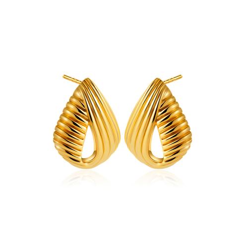 ορείχαλκος Stud σκουλαρίκι, Ορείχαλκος, Teardrop, 18K επιχρυσωμένο, κοσμήματα μόδας & για τη γυναίκα & κοίλος, Sold Με Ζεύγος