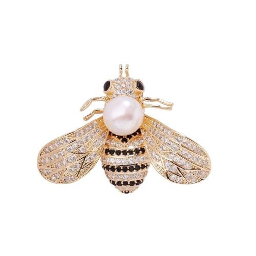 Plaisteach Péarla Dealg, Sinc Alloy, le Pearl Plaisteacha, jewelry faisin & do bhean & le rhinestone, órga, 45x50mm, Díolta De réir PC