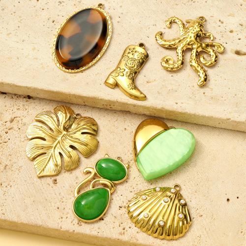 titanové přívěsky, Titanium ocel, s Pryskyřice & Plastové Pearl, barva pozlacený, DIY & různé styly pro výběr & smalt, více barev na výběr, 3PC/Bag, Prodáno By Bag