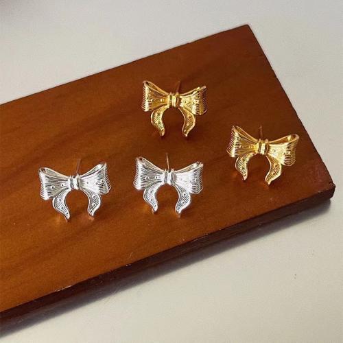 Sinc Alloy Graí Earring, Bowknot, plátáilte, jewelry faisin & do bhean, dathanna níos mó le haghaidh rogha, 15x20mm, Díolta De réir Péire
