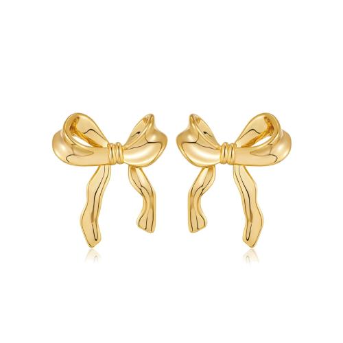 Sinc Alloy Graí Earring, Bowknot, plátáilte, jewelry faisin & do bhean, dathanna níos mó le haghaidh rogha, 24x21mm, Díolta De réir Péire