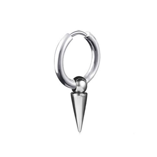 Acier inoxydable 304 Boucles d'oreilles pendantes Hoop Huggie, Motif géométrique, Placage, unisexe & styles différents pour le choix, 15x30mm, Vendu par PC