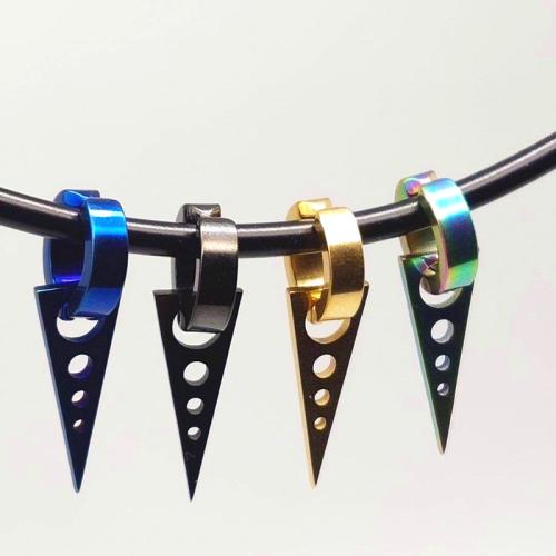 304 Stainless Steel Náušnice Manžetové, Geometrický vzor, unisex & dutý, více barev na výběr, 10x30mm, Prodáno By PC