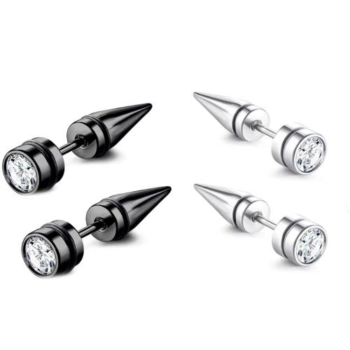304 acciaio inox orecchino piercing, placcato, unisex & con strass, nessuno, 6x25mm, Venduto da PC