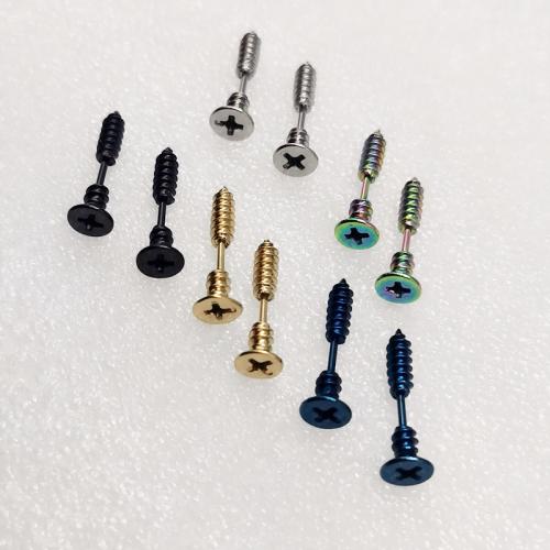 304 Stainless Steel Stud Earring Screw plated fashion jewelry & Unisex Sold By PC