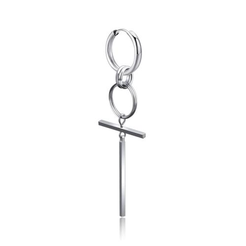 304 Nerūdijantis plienas Ant cilindrinės spynos, Hoopas Drop Auskarai, unisex & įvairių stilių pasirinkimas, Originali spalva, earring length 60-80mm, Pardavė PC