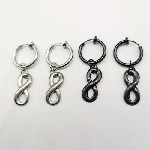 304 rozsdamentes acél Csepp Fülbevaló, 8-as szám, galvanizált, egynemű & üreges, több színt a választás, 40mm, Által értékesített PC