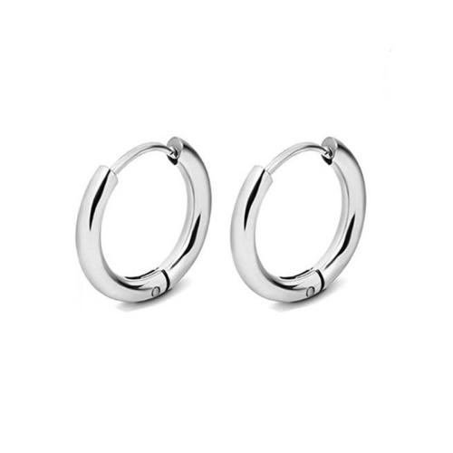 304 rozsdamentes acél Huggie Hoop Fülbevaló, galvanizált, divat ékszerek & egynemű, több színt a választás, Által értékesített PC