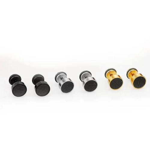 304 Stainless Steel Stud náušnice, s Uhlíkové vlákno, Kolo, módní šperky & unisex, více barev na výběr, 8mm, Prodáno By PC