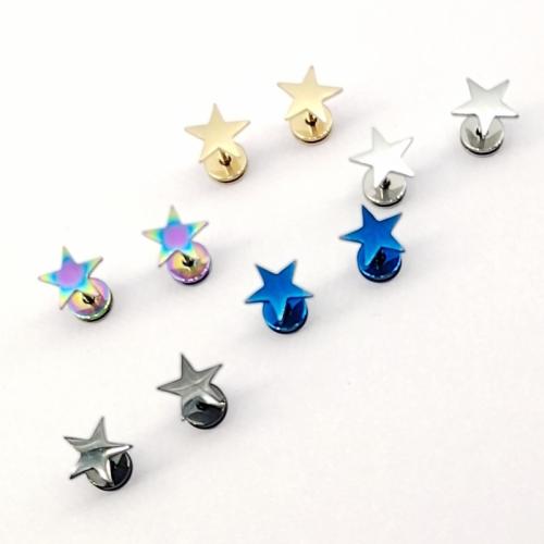 304 Stainless Steel Stud Earring Star plated fashion jewelry & Unisex 10mm Sold By PC