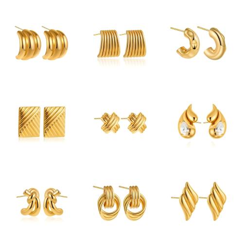 Brass Stud Earring 18K gold plated fashion jewelry & for woman Sold By Pair