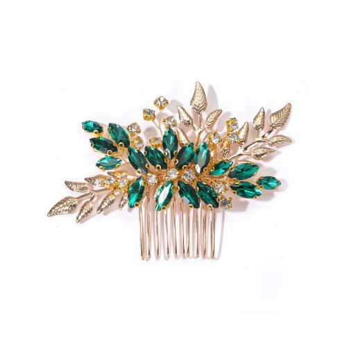 Maisiúil Gruaige Combs, Sinc Alloy, le sreang práis & Crystal, lámhdhéanta, jewelry faisin & do bhean, órga, Díolta De réir PC
