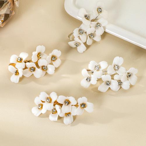 Alligator Hair Clip Zinc Alloy with brass wire & Polymer Clay handmade fashion jewelry & for woman & with rhinestone Sold By PC