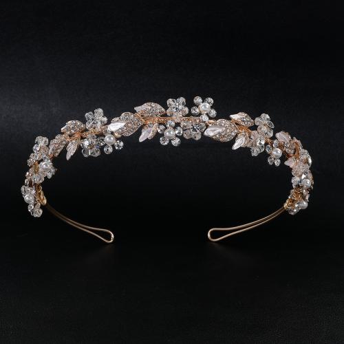 Bridal Hair Wreath Zinc Alloy with brass wire & Crystal & Plastic Pearl handmade fashion jewelry & for woman & with rhinestone Sold By PC