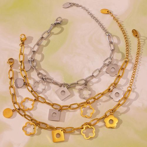 Jewelry Cruach dhosmálta Bracelet, 304 Cruach dhosmálta, plátáilte, jewelry faisin & do bhean & log, dathanna níos mó le haghaidh rogha, Díolta De réir PC