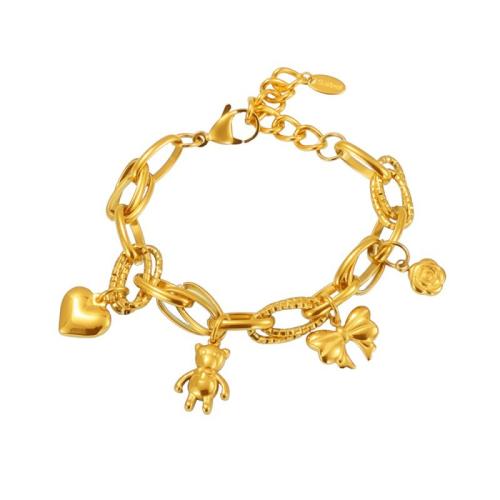 Jewelry Cruach dhosmálta Bracelet, 304 Cruach dhosmálta, plátáilte, jewelry faisin & do bhean, dathanna níos mó le haghaidh rogha, Díolta De réir PC