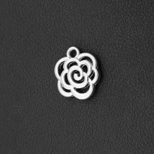 Zinek Flower Přívěsky, Květina, barva stříbrná á, DIY, stříbro, 18.60x16x4mm, Prodáno By PC