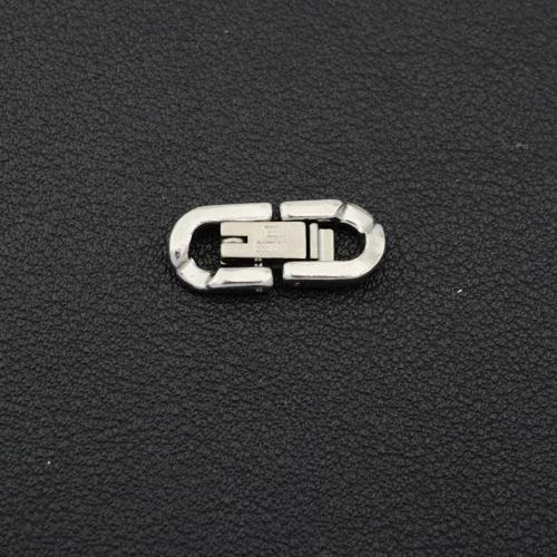 Roestvrij stalen sieraden gesp, 304 roestvrij staal, silver plated, DIY, zilver, 19.40x8.10x2.10mm, Verkocht door PC