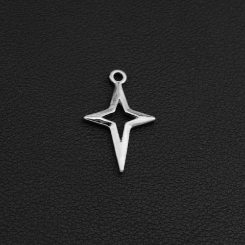 Zink Alloy Star Pendant, Cross, silver pläterad, DIY, silver, Säljs av PC