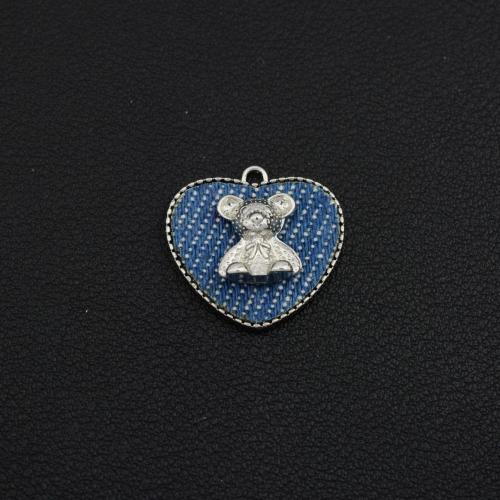 Zinc Alloy Heart Pendler, du kan DIY, blandede farver, Solgt af PC