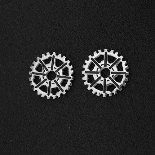 Cink Alloy Privjesci, 304 nehrđajućeg čelika, zupčanika, srebrne boje pozlaćen, možete DIY, srebro, Prodano By PC