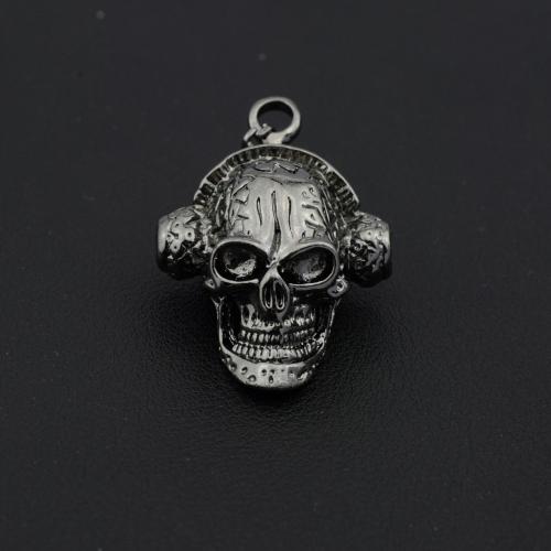 Cink ötvözet Skull Medálok, Koponya, galvanizált, DIY, Plumbum fekete, Által értékesített PC