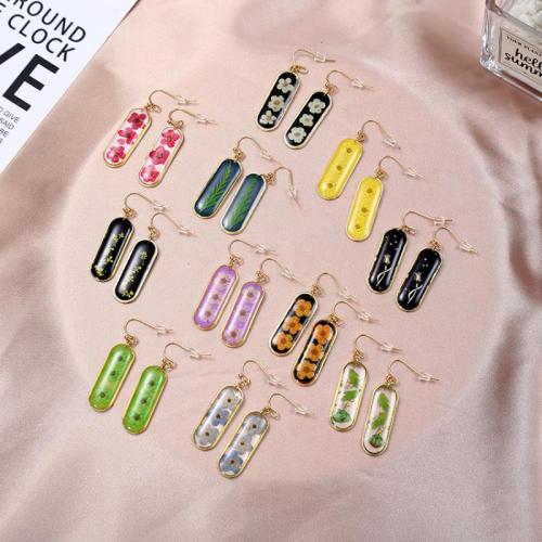 Pryskyřice Drop náušnice, s Zinek, epoxy samolepky, módní šperky & pro ženy, více barev na výběr, 10x30mm, Prodáno By Pair