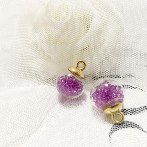 Glass Vial Pendant with Zinc Alloy Round DIY & transparent 16mm Sold By PC