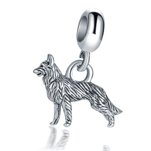 Colgantes Animales de Aleación de Zinc, Lobo, chapado en color de plata antigua, Bricolaje, pendant length 10-40mm, Vendido por UD