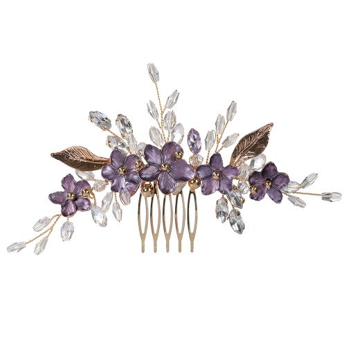 Dekoratív Hair Combs, Cink ötvözet, -val sárgaréz huzal & Kristály, kézi, divat ékszerek & a nő & zománc, aranysárga, 130x80x10mm, Által értékesített PC