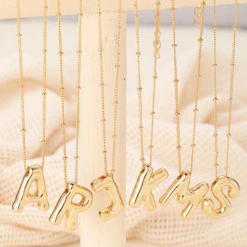 Sinc Alloy Jewelry muince, Litir Aibítir, plátáilte, jewelry faisin & dearaí éagsúla do rogha & do bhean, órga, Díolta De réir PC