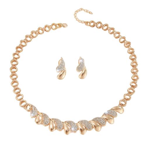 Zink Alloy Jewelry Sets, plated, mode smycken & för kvinna & med strass, Säljs av Ställ