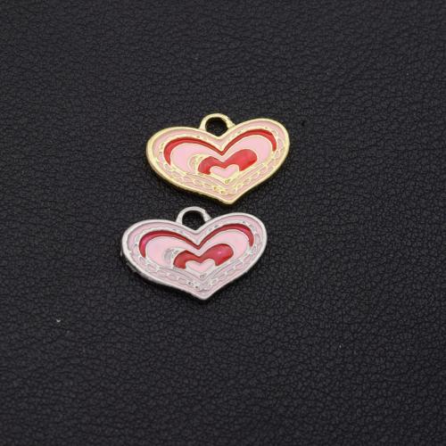 Zinklegering Hart Hangers, Zinc Alloy, plated, DIY & glazuur, meer kleuren voor de keuze, Verkocht door PC