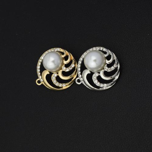 Zinc Alloy Pendants with Plastic Pearl plated DIY & micro pave cubic zirconia Sold By PC