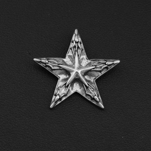 Titanium Steel Pendants Star silver color plated DIY silver color Sold By PC