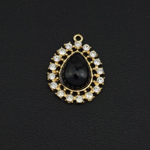 Zinc Alloy Rhinestone Pendler, med Krystal, forgyldt, du kan DIY & med rhinestone, flere farver til valg, Solgt af PC