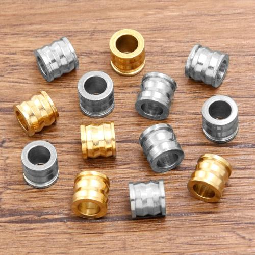 Grânulos de buraco grande de aço inoxidável, Aço inoxidável 304, banhado, DIY, Mais cores pare escolha, 7x8mm, 10PCs/Bag, vendido por Bag