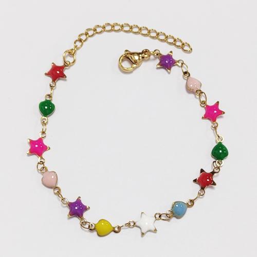 Stainless Steel Jewelry Bracelet 304 Stainless Steel plated for woman & enamel Sold By PC