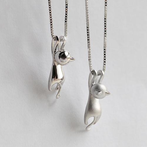 Sinc Alloy Pendants Ainmhithe, le slabhra práis, plátáilte, jewelry faisin & ábhair éagsúla do rogha & do bhean, airgid, Fad Thart 45 cm, Díolta De réir PC
