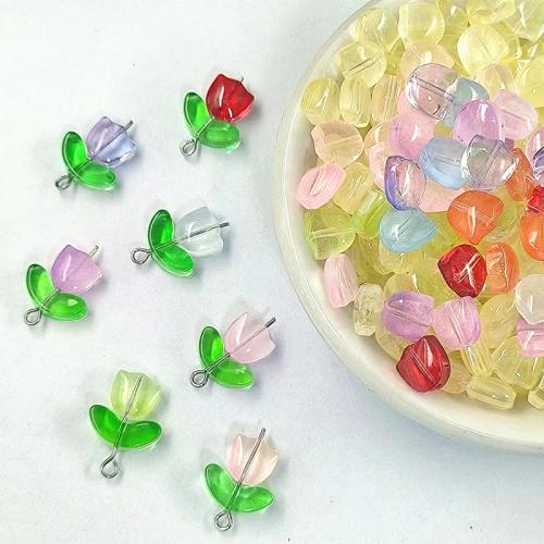 бусины Lampwork ручной работы, Лэмпворк, Тюльпан, покрыт лаком, DIY, Много цветов для выбора, beads length 5-10mm, продается PC