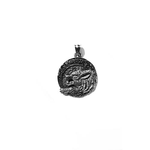Titanium Medálok, Titanium Steel, Farkas, galvanizált, domborított & DIY, több színt a választás, pendant length 30-40mm, Által értékesített PC