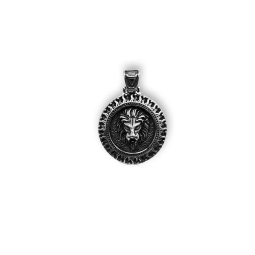 المعلقات التيتانيوم, التيتانيوم الصلب, الأسد, مصقول, خمر & ديي, pendant length 30-40mm, تباع بواسطة PC