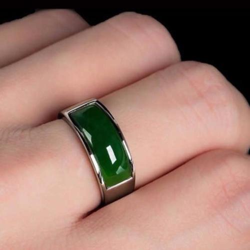 cobre Cuff Ring Finger, with Hetian Jade, joias de moda & para mulher, tamanho:7, vendido por PC