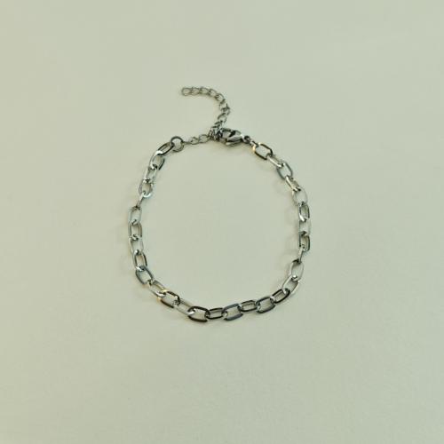 Stainless Steel Jewelry Bracelet 304 Stainless Steel silver color plated fashion jewelry silver color Sold By PC