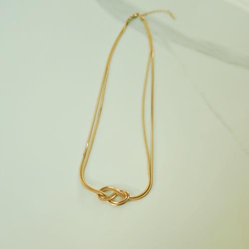Stainless Steel Chain halskæde, 304 rustfrit stål, guldfarve belagt, mode smykker, gylden, Solgt af PC